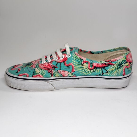 Vans Authentic Low Top Sneakers - Flamingo Tropical Print Canvas - Men’s 9.5 - Picture 5 of 16